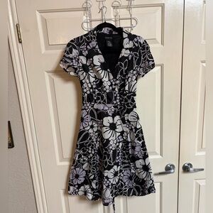 VTG Y2K 90s Floral George 100% Cotton Knee Length Dress